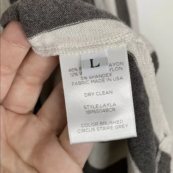 Land of Distraction $245 Women’s Striped Layla Wool Blend Long Sleeve Dress Sz L - Picture 4 of 6